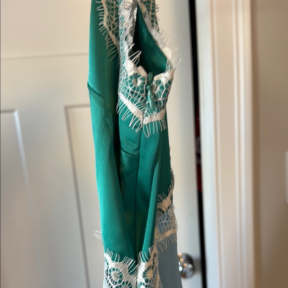 12th Tribe Pacific Blue Satin Midi Dress - Picture 4 of 5